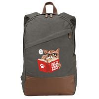 Meow How To Train Your Human Funny Cat Cotton Canvas Backpack