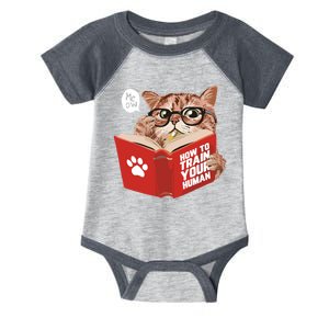 Meow How To Train Your Human Funny Cat Infant Baby Jersey Bodysuit