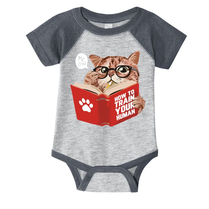 Meow How To Train Your Human Funny Cat Infant Baby Jersey Bodysuit