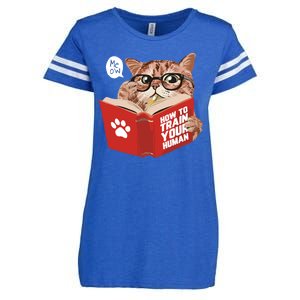 Meow How To Train Your Human Funny Cat Enza Ladies Jersey Football T-Shirt