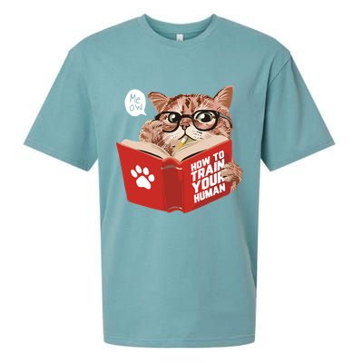 Meow How To Train Your Human Funny Cat Sueded Cloud Jersey T-Shirt