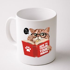 Meow How To Train Your Human Funny Cat Coffee Mug