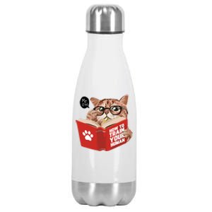 Meow How To Train Your Human Funny Cat Stainless Steel Insulated Water Bottle