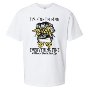 Mental Health Tech It's Fine I'm Fine and Everything's Fine Sueded Cloud Jersey T-Shirt