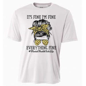 Mental Health Tech It's Fine I'm Fine and Everything's Fine Cooling Performance Crew T-Shirt