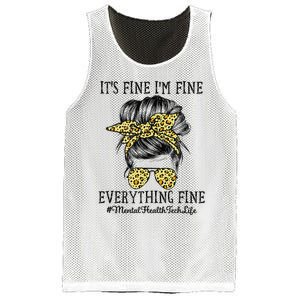 Mental Health Tech It's Fine I'm Fine and Everything's Fine Mesh Reversible Basketball Jersey Tank