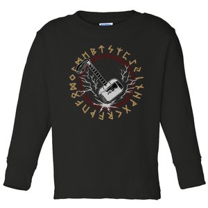 Mjolnir Hammer Thor Viking Toddler Long Sleeve Shirt