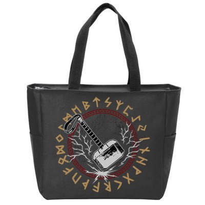 Mjolnir Hammer Thor Viking Zip Tote Bag