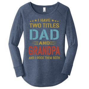 MenI Have Two Titles Dad And Grandpa Fathers Day Grandpa Gift Women's Perfect Tri Tunic Long Sleeve Shirt