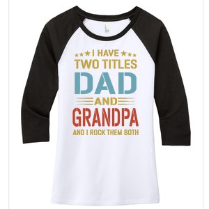 MenI Have Two Titles Dad And Grandpa Fathers Day Grandpa Gift Women's Tri-Blend 3/4-Sleeve Raglan Shirt