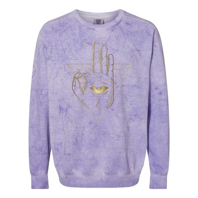 Meditation Hand Third Eye With Boho Style Colorblast Crewneck Sweatshirt