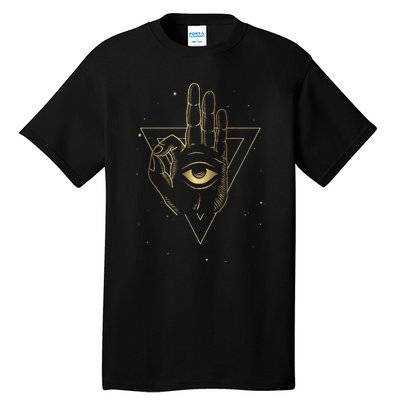 Meditation Hand Third Eye With Boho Style Tall T-Shirt