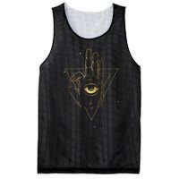 Meditation Hand Third Eye With Boho Style Mesh Reversible Basketball Jersey Tank