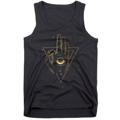 Meditation Hand Third Eye With Boho Style Tank Top