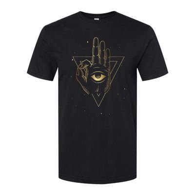 Meditation Hand Third Eye With Boho Style Softstyle CVC T-Shirt