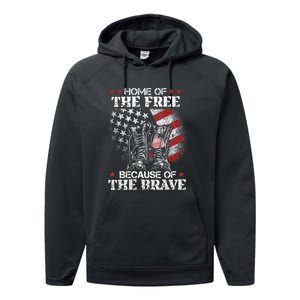 Memorial Honor The Fallen Veteran Support Performance Fleece Hoodie