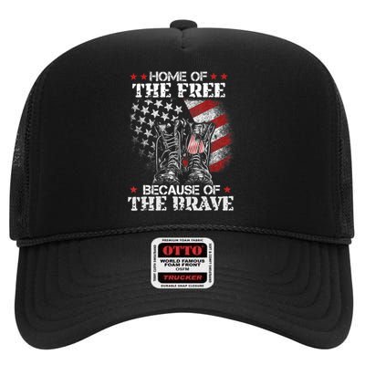 Memorial Honor The Fallen Veteran Support High Crown Mesh Back Trucker Hat