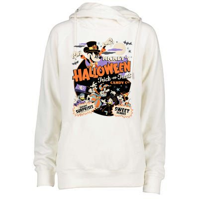 Mickey’S Halloween Trick Or Treat Candy Co. Womens Funnel Neck Pullover Hood