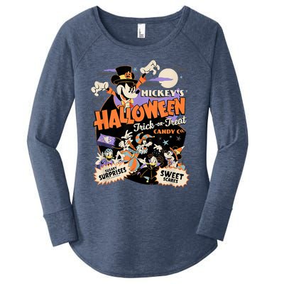 Mickey’S Halloween Trick Or Treat Candy Co. Women's Perfect Tri Tunic Long Sleeve Shirt