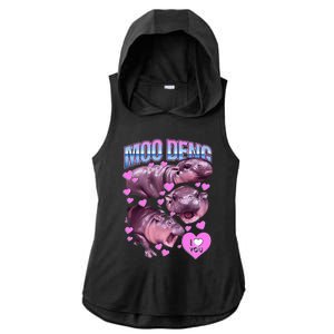 Moodeng Hippo The Famous Baby Pigmy Moodeng Ladies PosiCharge Tri-Blend Wicking Draft Hoodie Tank