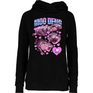 Moodeng Hippo The Famous Baby Pigmy Moodeng Womens Funnel Neck Pullover Hood