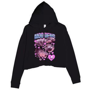 Moodeng Hippo The Famous Baby Pigmy Moodeng Crop Fleece Hoodie