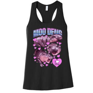 Moodeng Hippo The Famous Baby Pigmy Moodeng Women's Racerback Tank