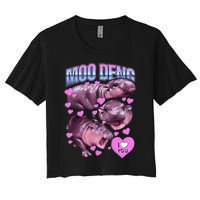 Moodeng Hippo The Famous Baby Pigmy Moodeng Women's Crop Top Tee