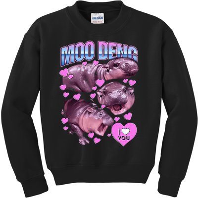 Moodeng Hippo The Famous Baby Pigmy Moodeng Kids Sweatshirt