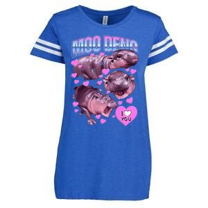 Moodeng Hippo The Famous Baby Pigmy Moodeng Enza Ladies Jersey Football T-Shirt