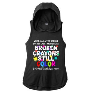 Mental Health Therapy Depression Awareness Ladies PosiCharge Tri-Blend Wicking Draft Hoodie Tank