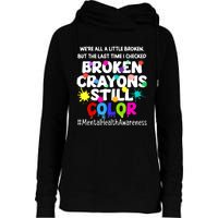 Mental Health Therapy Depression Awareness Womens Funnel Neck Pullover Hood