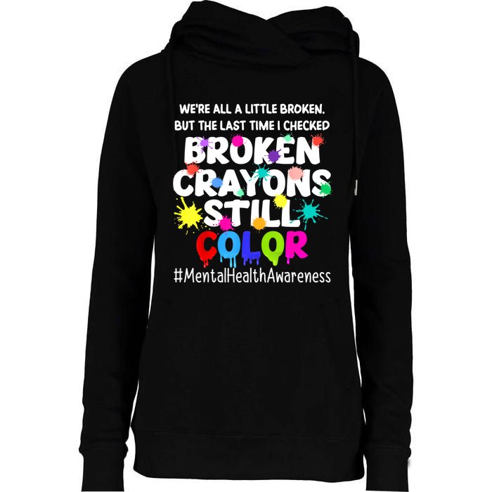 Mental Health Therapy Depression Awareness Womens Funnel Neck Pullover Hood