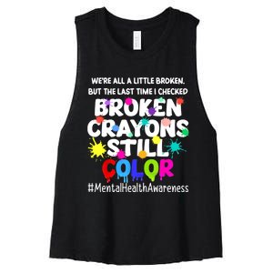 Mental Health Therapy Depression Awareness Women's Racerback Cropped Tank