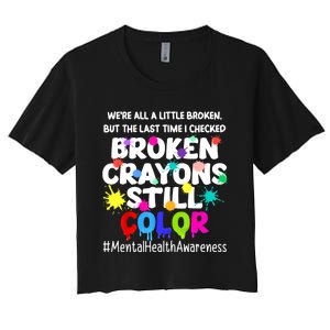 Mental Health Therapy Depression Awareness Women's Crop Top Tee