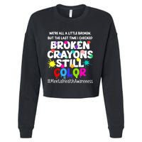 Mental Health Therapy Depression Awareness Cropped Pullover Crew