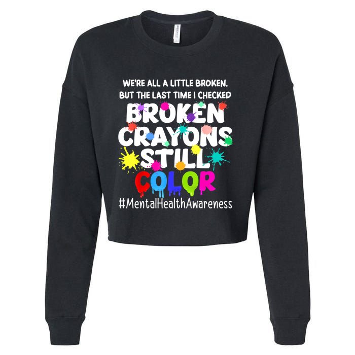 Mental Health Therapy Depression Awareness Cropped Pullover Crew