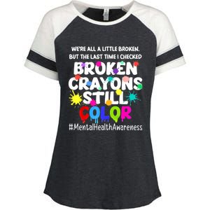 Mental Health Therapy Depression Awareness Enza Ladies Jersey Colorblock Tee