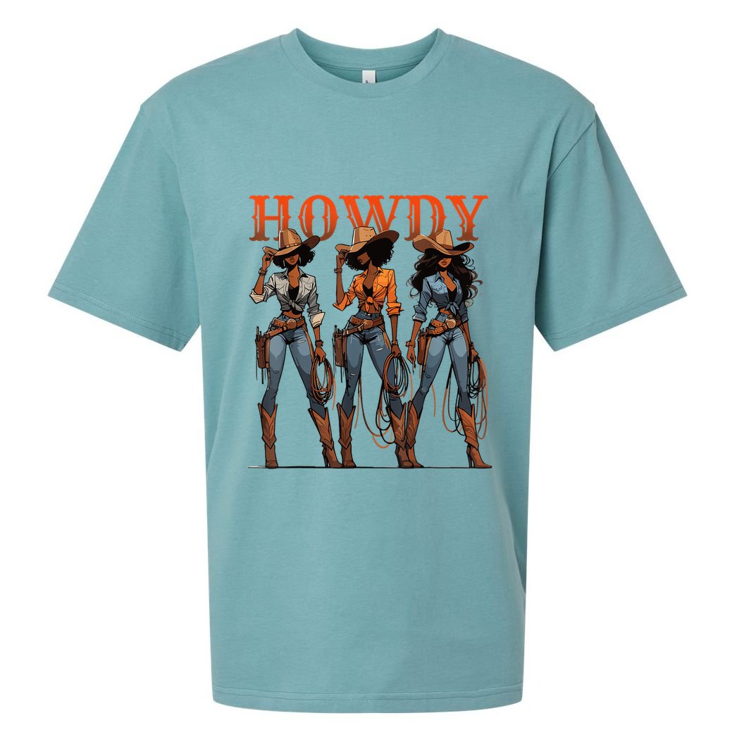 Melanin History Texas Howdy Black Cowgirl Western Rodeo Gift Sueded Cloud Jersey T-Shirt
