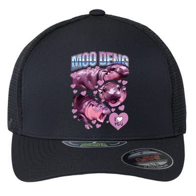 Moodeng Hippo The Famous Baby Pigmy Moodeng Flexfit Unipanel Trucker Cap