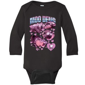 Moodeng Hippo The Famous Baby Pigmy Moodeng Baby Long Sleeve Bodysuit