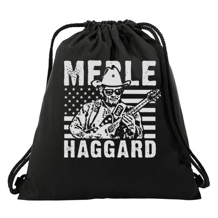 Merle Haggard T Shirt Vintage Country Rock T Shirt Drawstring Bag