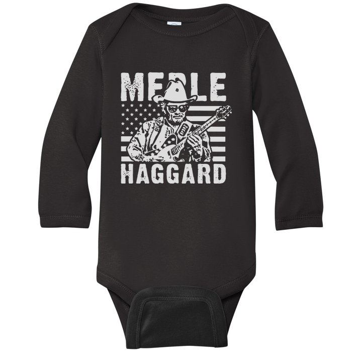 Merle Haggard T Shirt Vintage Country Rock T Shirt Baby Long Sleeve Bodysuit