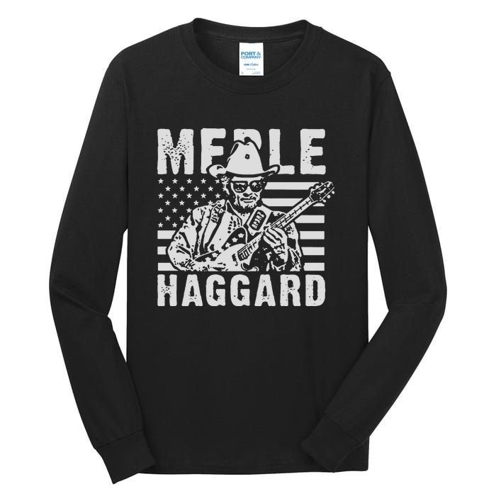 Merle Haggard T Shirt Vintage Country Rock T Shirt Tall Long Sleeve T-Shirt