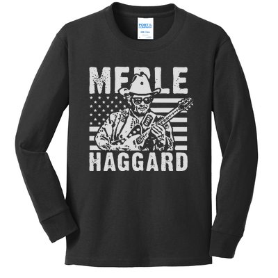 Merle Haggard T Shirt Vintage Country Rock T Shirt Kids Long Sleeve Shirt