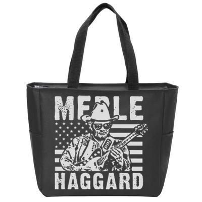 Merle Haggard T Shirt Vintage Country Rock T Shirt Zip Tote Bag