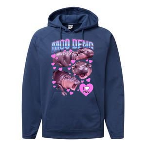 Moodeng Hippo The Famous Baby Pigmy Moodeng Performance Fleece Hoodie