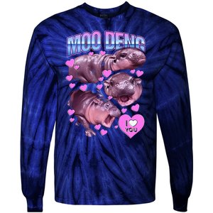 Moodeng Hippo The Famous Baby Pigmy Moodeng Tie-Dye Long Sleeve Shirt