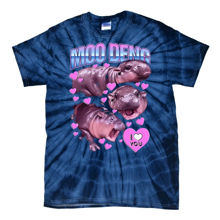 Moodeng Hippo The Famous Baby Pigmy Moodeng Tie-Dye T-Shirt