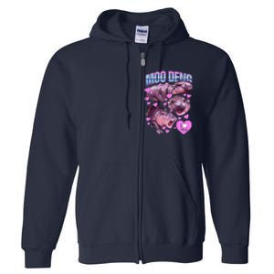 Moodeng Hippo The Famous Baby Pigmy Moodeng Full Zip Hoodie